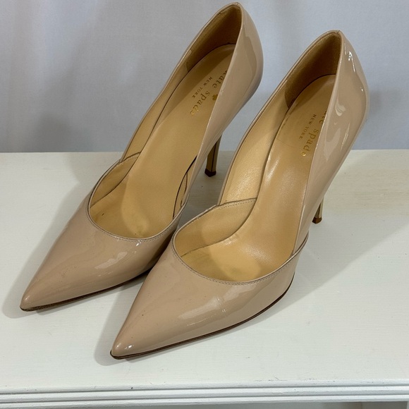 EUC: Kate Spade Powder/Cream/Tan Patent leather pumps - Picture 8 of 8